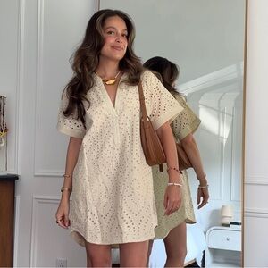 CHRLDR Cream Eyelet Mini Dress